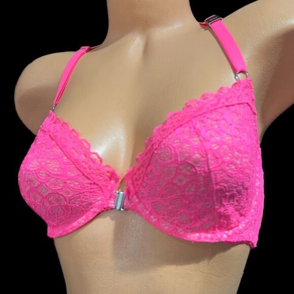 Victorias Secret Dream Angels Unlined Demi Underwire Racerback Lace bra Pink - Picture 4 of 10